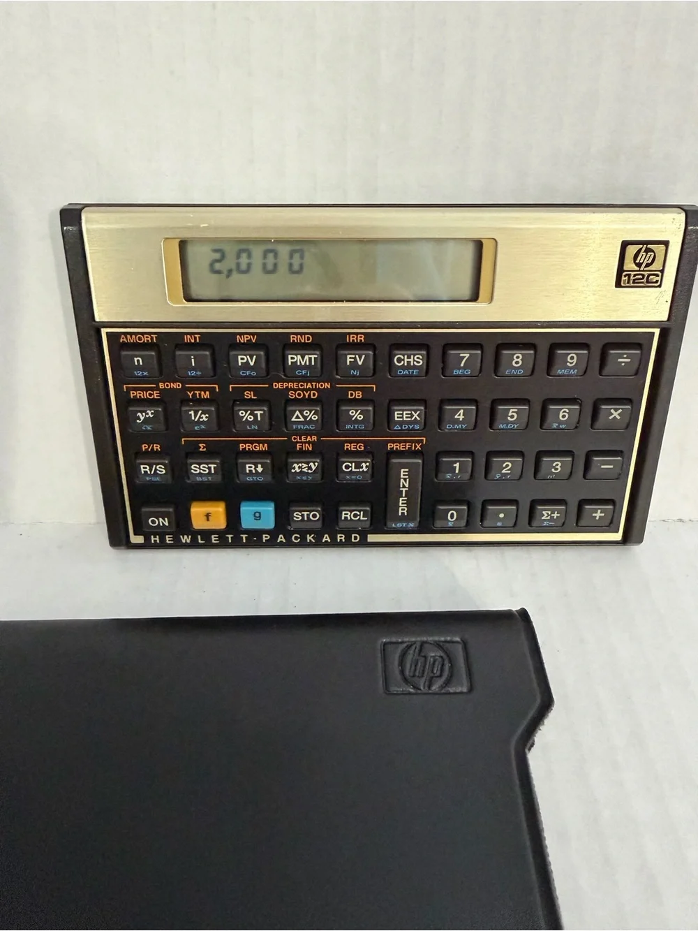 Vintage Hewlett-Packard 12C Financial Scientific Calculator with Case